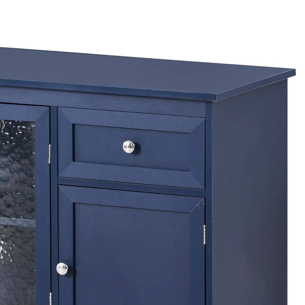 59 in. Navy Blue Wood TV Stand with 4-Doors Adjustable Panels Open Style Cabinet Fits TV's up to 65 in. by ATHMILE 5 59 in. Navy Blue Wood TV Stand with 4-Doors Adjustable Panels Open Style Cabinet Fits TV's up to 65 in. by ATHMILE - Image 5