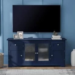 59 in. Navy Blue Wood TV Stand with 4-Doors Adjustable Panels Open Style Cabinet Fits TV's up to 65 in. by ATHMILE 17 59 in. Navy Blue Wood TV Stand with 4-Doors Adjustable Panels Open Style Cabinet Fits TV's up to 65 in. by ATHMILE -ATHMILE Sales Store navy blue athmile tv stands gz b2w20220464 31 1000