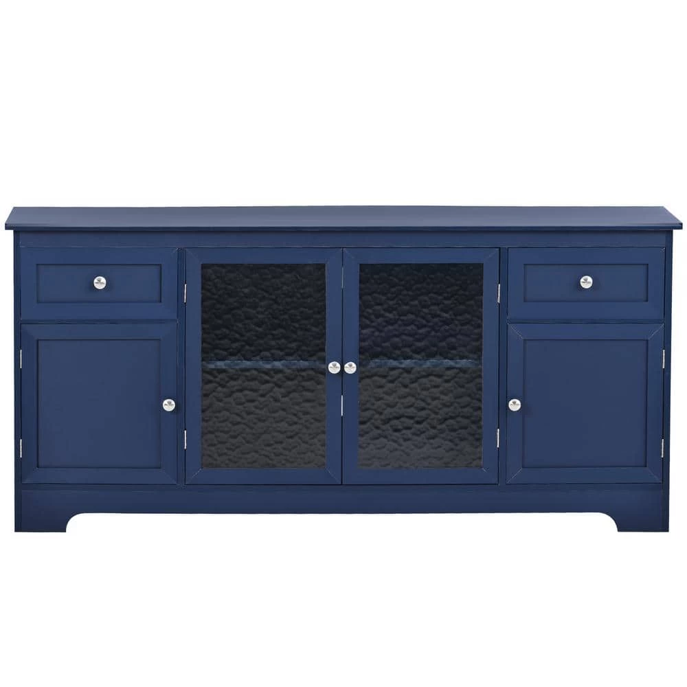 59 in. Navy Blue Wood TV Stand with 4-Doors Adjustable Panels Open Style Cabinet Fits TV's up to 65 in. by ATHMILE 1 59 in. Navy Blue Wood TV Stand with 4-Doors Adjustable Panels Open Style Cabinet Fits TV's up to 65 in. by ATHMILE