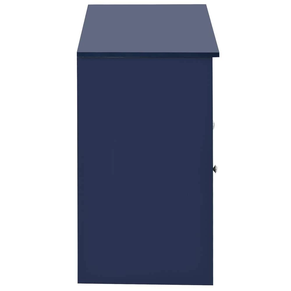 59 in. Navy Blue Wood TV Stand with 4-Doors Adjustable Panels Open Style Cabinet Fits TV's up to 65 in. by ATHMILE 2 59 in. Navy Blue Wood TV Stand with 4-Doors Adjustable Panels Open Style Cabinet Fits TV's up to 65 in. by ATHMILE - Image 2