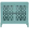 Navy Green Wood Accent Buffet Sideboard Storage Cabinet with Doors and Adjustable Shelf by ATHMILE