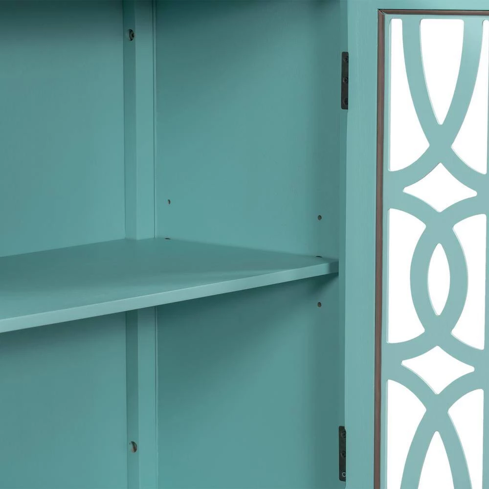 Navy Green Wood Accent Buffet Sideboard Storage Cabinet with Doors and Adjustable Shelf by ATHMILE 10 Navy Green Wood Accent Buffet Sideboard Storage Cabinet with Doors and Adjustable Shelf by ATHMILE - Image 10