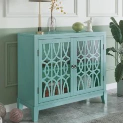 Navy Green Wood Accent Buffet Sideboard Storage Cabinet with Doors and Adjustable Shelf by ATHMILE 19 Navy Green Wood Accent Buffet Sideboard Storage Cabinet with Doors and Adjustable Shelf by ATHMILE -ATHMILE Sales Store navy green athmile accent cabinets gz wf285477aag fa 1000