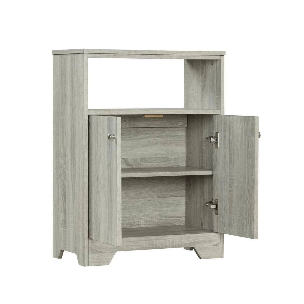 23.6 in. L x 11.8 in. W x 31.7 in. H Oak Square Freestanding Floor Storage Cabinet Adjustable Shelves for Home Kitchen by ATHMILE 4 23.6 in. L x 11.8 in. W x 31.7 in. H Oak Square Freestanding Floor Storage Cabinet Adjustable Shelves for Home Kitchen by ATHMILE - Image 4