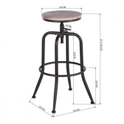 30 in. Oak Wood Bar Stool (Set of 2) by ATHMILE -ATHMILE Sales Store oak athmile bar stools ddw9030372 1f 1000