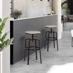 30 in. Oak Wood Bar Stool (Set of 2) by ATHMILE -ATHMILE Sales Store oak athmile bar stools ddw9030429 31 1000