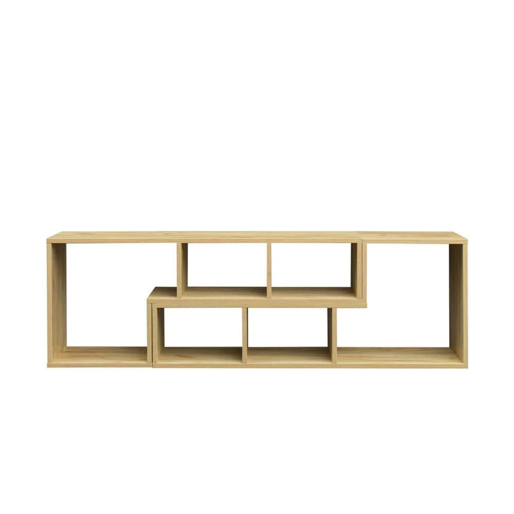 16.89 in. Oak 2-Shelf Standard Bookcase by ATHMILE 1 16.89 in. Oak 2-Shelf Standard Bookcase by ATHMILE