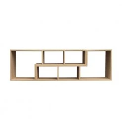 Rustic Oak 41.34 in. White Particle Board Bookcase for Home Furniture by ATHMILE