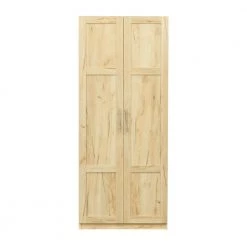 Oak High Wardrobe and Kitchen Cabinet with 2 Doors and 3 Partitions by ATHMILE