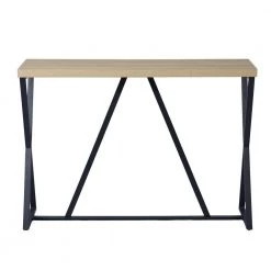 47.2 in. Beige Standard Rectangle Wood Console Table with Metal Frame by ATHMILE