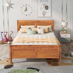 82.3 in. W Oak Brown Wood Frame Full Platform Bed with Headboard by ATHMILE 14 82.3 in. W Oak Brown Wood Frame Full Platform Bed with Headboard by ATHMILE -ATHMILE Sales Store oak athmile platform beds gz b2w20220547 fa 1000
