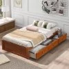 77.9 in. W Oak Twin Size Platform Storage Bed with 3 Drawers by ATHMILE