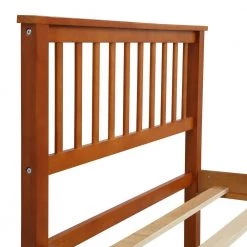 Oak Twin Wood Platform Bed with Headboard and Footboard by ATHMILE -ATHMILE Sales Store oak athmile platform beds gz wf191767aal 44 1000