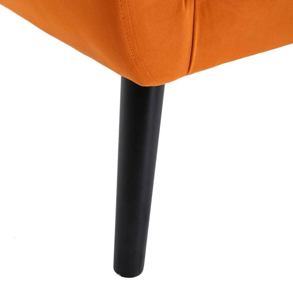 Modern Soft Orange Velvet Material Ergonomics Accent Chair With Black Legs for Indoor Home (Set of 1) by ATHMILE 7 Modern Soft Orange Velvet Material Ergonomics Accent Chair With Black Legs for Indoor Home (Set of 1) by ATHMILE - Image 7