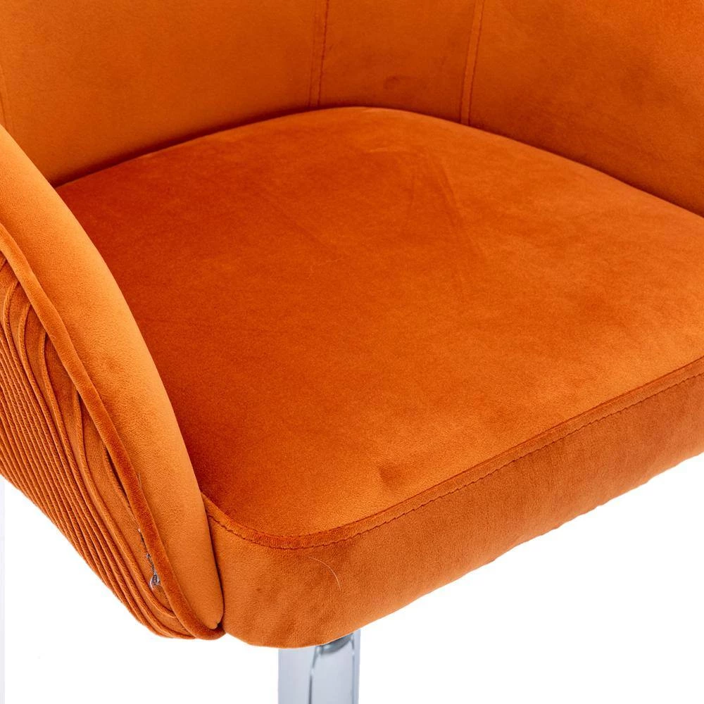 46.06 in. Orange Fabric Bar Stool (Set of 2) by ATHMILE 5 46.06 in. Orange Fabric Bar Stool (Set of 2) by ATHMILE - Image 5