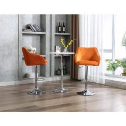 46.06 in. Orange Fabric Bar Stool (Set of 2) by ATHMILE 13 46.06 in. Orange Fabric Bar Stool (Set of 2) by ATHMILE -ATHMILE Sales Store orange athmile bar stools ddw39539415 31 1000