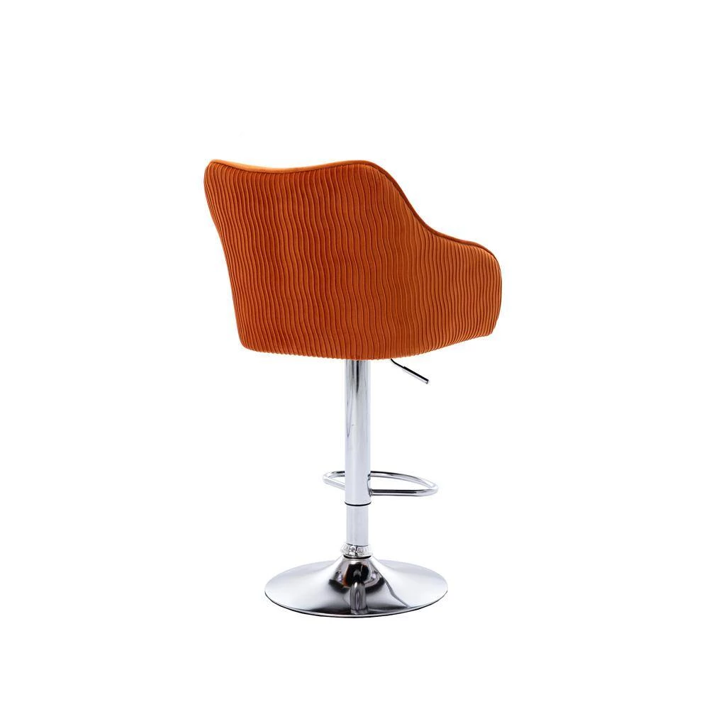 46.06 in. Orange Fabric Bar Stool (Set of 2) by ATHMILE 6 46.06 in. Orange Fabric Bar Stool (Set of 2) by ATHMILE - Image 6