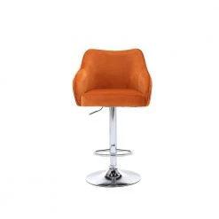 46.06 in. Orange Fabric Bar Stool (Set of 2) by ATHMILE
