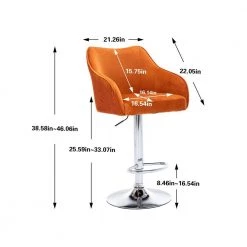 46.06 in. Orange Fabric Bar Stool (Set of 2) by ATHMILE 9 46.06 in. Orange Fabric Bar Stool (Set of 2) by ATHMILE -ATHMILE Sales Store orange athmile bar stools ddw39539415 c3 1000