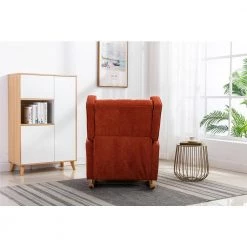 Orange Teddy Polyester Rocking Chair (Set of 1) by ATHMILE -ATHMILE Sales Store orange athmile rockers gliders ottomans gz b2w20220818 66 1000