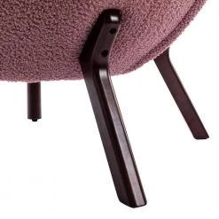 Pink Lambskin Sherpa Wingback Tufted Side Chair with Solid Wood Legs (Set of 1) by ATHMILE -ATHMILE Sales Store pink athmile accent chairs gz b2w20220570 76 1000