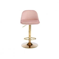 40.94 in. Pink Velvet Bar Stool (Set of 1) by ATHMILE