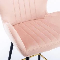 40.94 in. Pink Low Back Metal Frame Bar Stools with Footrest (Set of 2) by ATHMILE -ATHMILE Sales Store pink athmile bar stools gz b2w20221701 76 1000