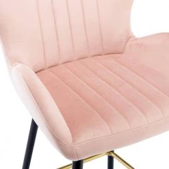 40.94 in. Pink Low Back Metal Frame Bar Stools with Footrest (Set of 2) by ATHMILE -ATHMILE Sales Store pink athmile bar stools gz b2w20221701 fa 1000
