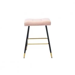26.34 in. Pink Backless Bar Stools with Velvet Seat (Set of 1) by ATHMILE