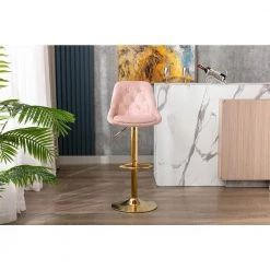 44.09 in. Low Back Pink Metal Frame Adjustable Cushioned Bar Stool with Toweling fabric Seat (Set of 1) by ATHMILE 17 44.09 in. Low Back Pink Metal Frame Adjustable Cushioned Bar Stool with Toweling fabric Seat (Set of 1) by ATHMILE -ATHMILE Sales Store pink athmile bar stools gz w39538744 31 1000