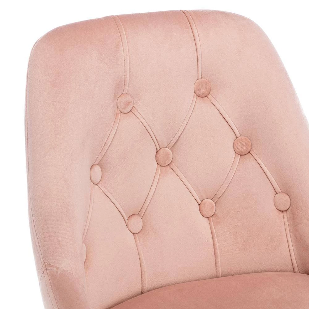 44.09 in. Low Back Pink Metal Frame Adjustable Cushioned Bar Stool with Toweling fabric Seat (Set of 1) by ATHMILE 4 44.09 in. Low Back Pink Metal Frame Adjustable Cushioned Bar Stool with Toweling fabric Seat (Set of 1) by ATHMILE - Image 4