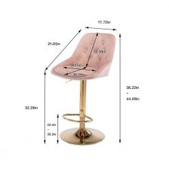 44.09 in. Low Back Pink Metal Frame Adjustable Cushioned Bar Stool with Toweling fabric Seat (Set of 1) by ATHMILE 11 44.09 in. Low Back Pink Metal Frame Adjustable Cushioned Bar Stool with Toweling fabric Seat (Set of 1) by ATHMILE -ATHMILE Sales Store pink athmile bar stools gz w39538744 c3 1000