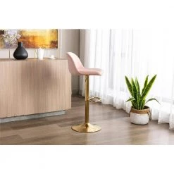 40.94 in. Low Back Pink Metal Frame Adjustable Cushioned Bar Stool with Toweling fabric Seat (Set of 1) by ATHMILE 16 40.94 in. Low Back Pink Metal Frame Adjustable Cushioned Bar Stool with Toweling fabric Seat (Set of 1) by ATHMILE -ATHMILE Sales Store pink athmile bar stools gz w39538759 76 1000