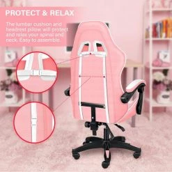 Pink Swivel Gaming Chair with Adjustable Height by ATHMILE 10 Pink Swivel Gaming Chair with Adjustable Height by ATHMILE -ATHMILE Sales Store pink athmile gaming chairs dd01pwlitewide 4f 1000