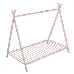Pink Twin Size Metal House Bed Tent Bed with Slat by ATHMILE -ATHMILE Sales Store pink athmile kids beds gz b2w20220630 1f 1000