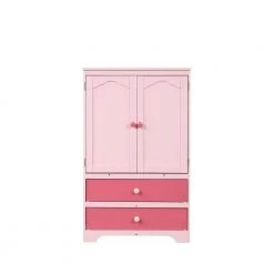Pink Armoire with 2-Drawer 31.3 in. x 15.98 in. x 51.02 in. by ATHMILE