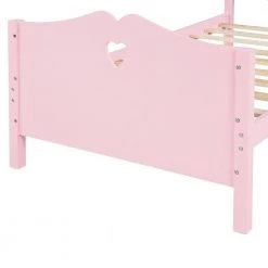 Pink Twin Size Wood Platform Bed with Headboard by ATHMILE -ATHMILE Sales Store pink athmile panel beds gz b2w20221575 44 1000