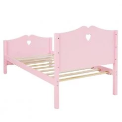 Pink Twin Size Wood Platform Bed with Headboard by ATHMILE -ATHMILE Sales Store pink athmile panel beds gz b2w20221575 fa 1000