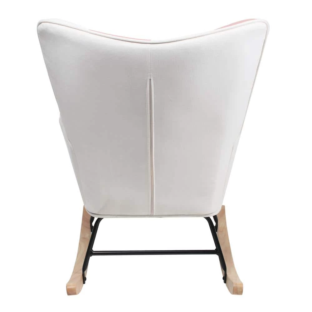 Pink Fabric Rocking Chair (Set of 1) by ATHMILE 6 Pink Fabric Rocking Chair (Set of 1) by ATHMILE - Image 6