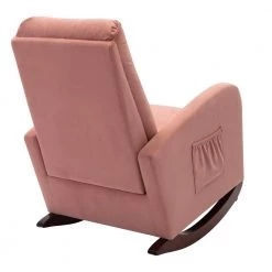 Pink Velvet Rocking Chair Nursery Chair (Set of 1) by ATHMILE -ATHMILE Sales Store pink athmile rockers gliders ottomans gz b2w20221527 1f 1000