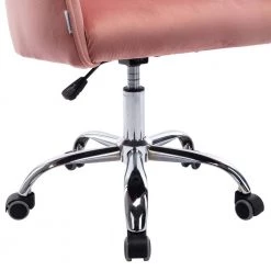 Pink Velvet Upholstered Swivel Task Chair with Sloped Arm by ATHMILE -ATHMILE Sales Store pink athmile task chairs gz b2w20221154 1f 1000