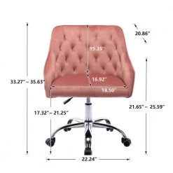 Pink Velvet Upholstered Swivel Task Chair with Sloped Arm by ATHMILE -ATHMILE Sales Store pink athmile task chairs gz b2w20221154 c3 1000
