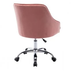 Pink Velvet Upholstered Swivel Task Chair with Sloped Arm by ATHMILE -ATHMILE Sales Store pink athmile task chairs gz b2w20221154 fa 1000