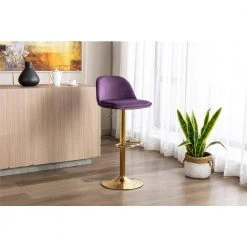 41 in. Purple Velvet Bar Stool (Set of 1) by ATHMILE 13 41 in. Purple Velvet Bar Stool (Set of 1) by ATHMILE -ATHMILE Sales Store purple athmile bar stools ddw39538763 31 1000