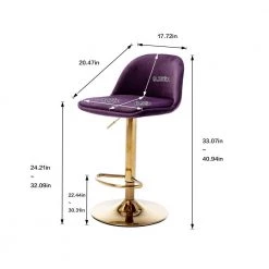 41 in. Purple Velvet Bar Stool (Set of 1) by ATHMILE 12 41 in. Purple Velvet Bar Stool (Set of 1) by ATHMILE -ATHMILE Sales Store purple athmile bar stools ddw39538763 44 1000