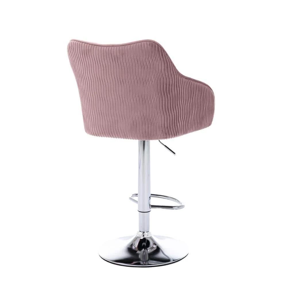 46.06 in. H Purple Fabric Bar Stool (Set of 2) by ATHMILE 6 46.06 in. H Purple Fabric Bar Stool (Set of 2) by ATHMILE - Image 6