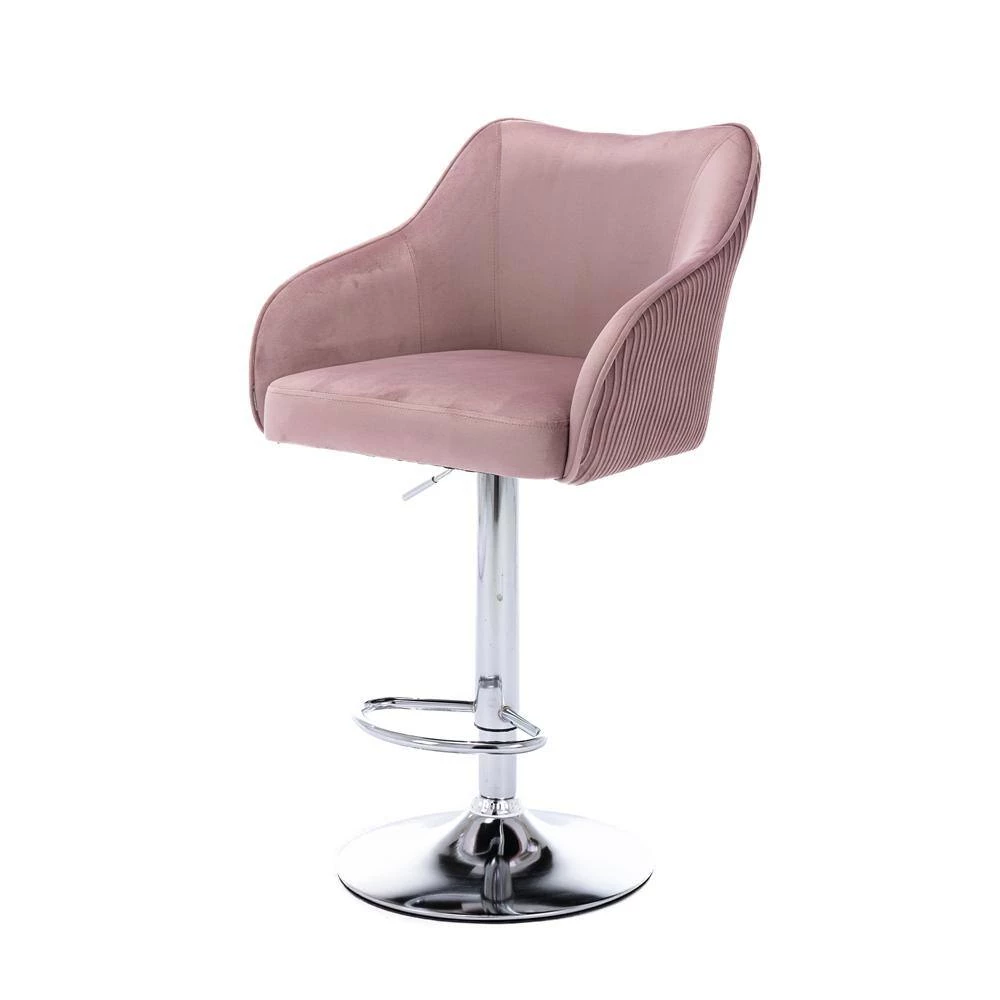 46.06 in. H Purple Fabric Bar Stool (Set of 2) by ATHMILE 4 46.06 in. H Purple Fabric Bar Stool (Set of 2) by ATHMILE - Image 4