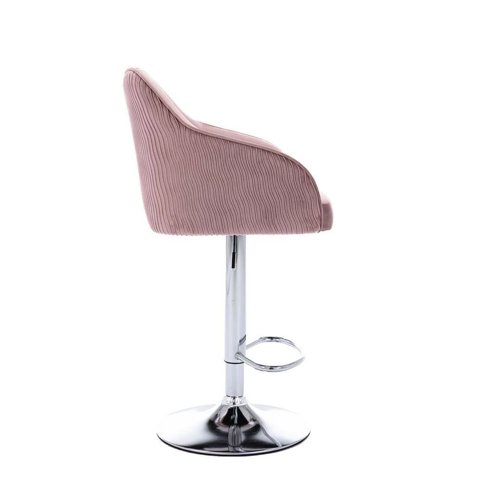 46.06 in. H Purple Fabric Bar Stool (Set of 2) by ATHMILE 2 46.06 in. H Purple Fabric Bar Stool (Set of 2) by ATHMILE - Image 2