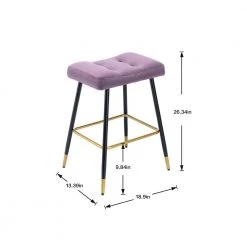 26.34 in. Purple Backless Metal Frame Bar Stool with Velvet Seat (Set of 1) by ATHMILE 12 26.34 in. Purple Backless Metal Frame Bar Stool with Velvet Seat (Set of 1) by ATHMILE -ATHMILE Sales Store purple athmile bar stools gz b2w20221737 4f 1000