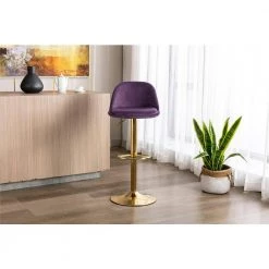 40.94 in. Purple Low Back Metal Frame Adjustable Bar Stool with Toweling fabric Seat (Set of 1) by ATHMILE 17 40.94 in. Purple Low Back Metal Frame Adjustable Bar Stool with Toweling fabric Seat (Set of 1) by ATHMILE -ATHMILE Sales Store purple athmile bar stools gz w39538763 31 1000